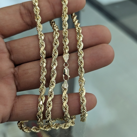 10kt Real Gold Rope Chain 4.8mm 22 inches - Picture 7 of 9